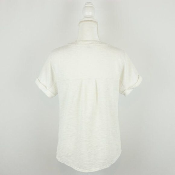 Promesa Ready Set Women’s Small White V-Neck Short Sleeve Knit Popover Blouse - Picture 3 of 8